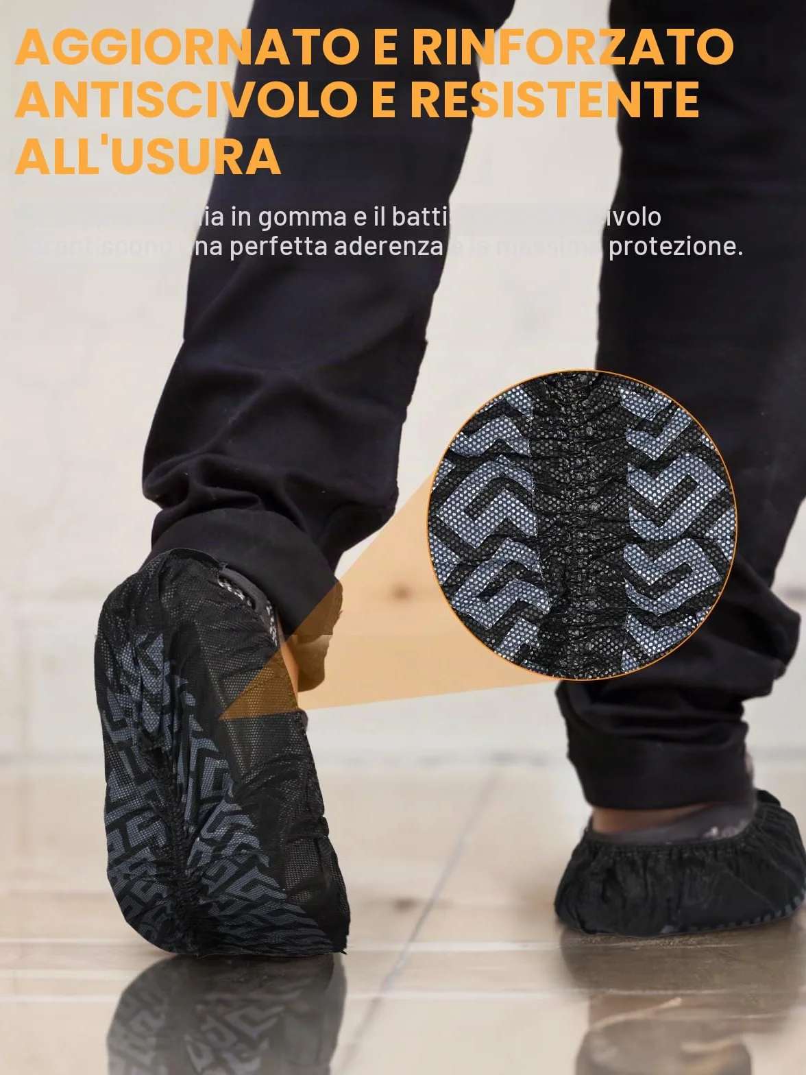 TOOSOFt Nero Copriscarpe Monouso Riutilizzabili (100 pezzi) Calzari Monouso usa e Getta di tessuto non tessuto - Copri Scarpe da Casa usa e Getta Impermeabile e Riciclabili