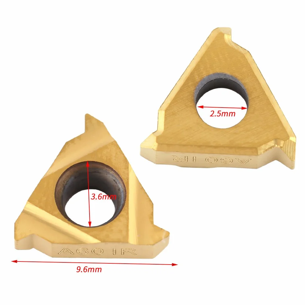 10Pcs Inserti in Metallo Duro per Tornio CNC, 11IR A60 Utensili per Tornio con Scatola, Compatibili con Acciaio Inox e Acciaio