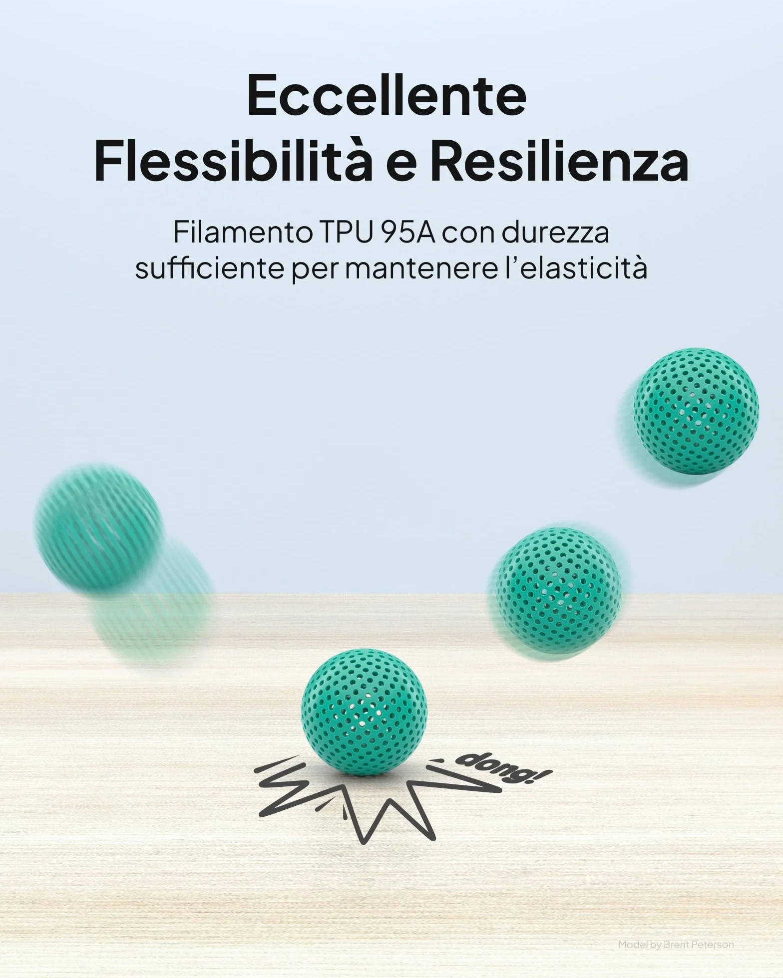 ELEGOO TPU 95A Filamento 1,75 mm Nero 1KG per Stampanti 3D FDM