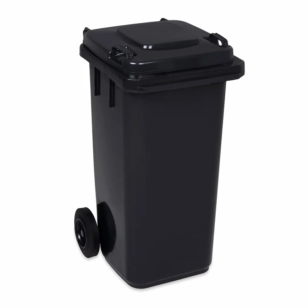 Jestic, bidone per rifiuti, 120 l, ruote in gomma piena silenziose grafite