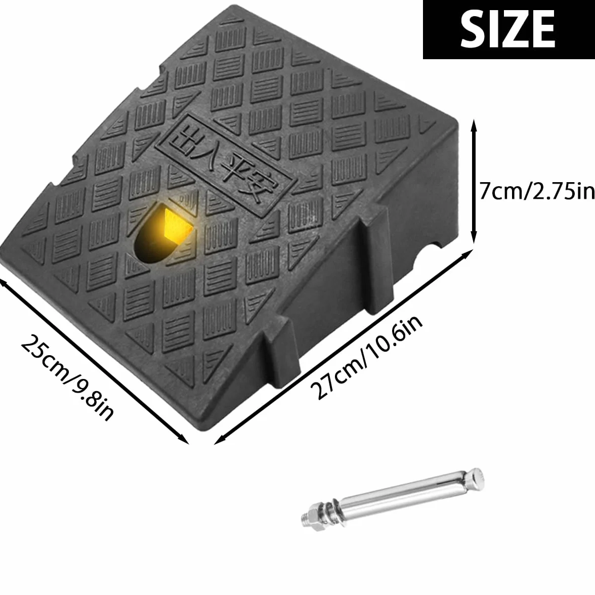 Rampa di Marciapiede in Plastica per Auto Garage con Rotelle Set da 2