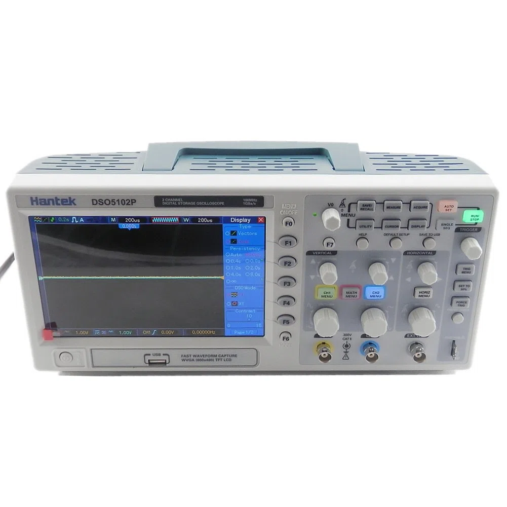Hantek DSO5102P Oscilloscopio di Memoria Digitale USB 100MHz 1GSa/s 40K2 channel2CH
