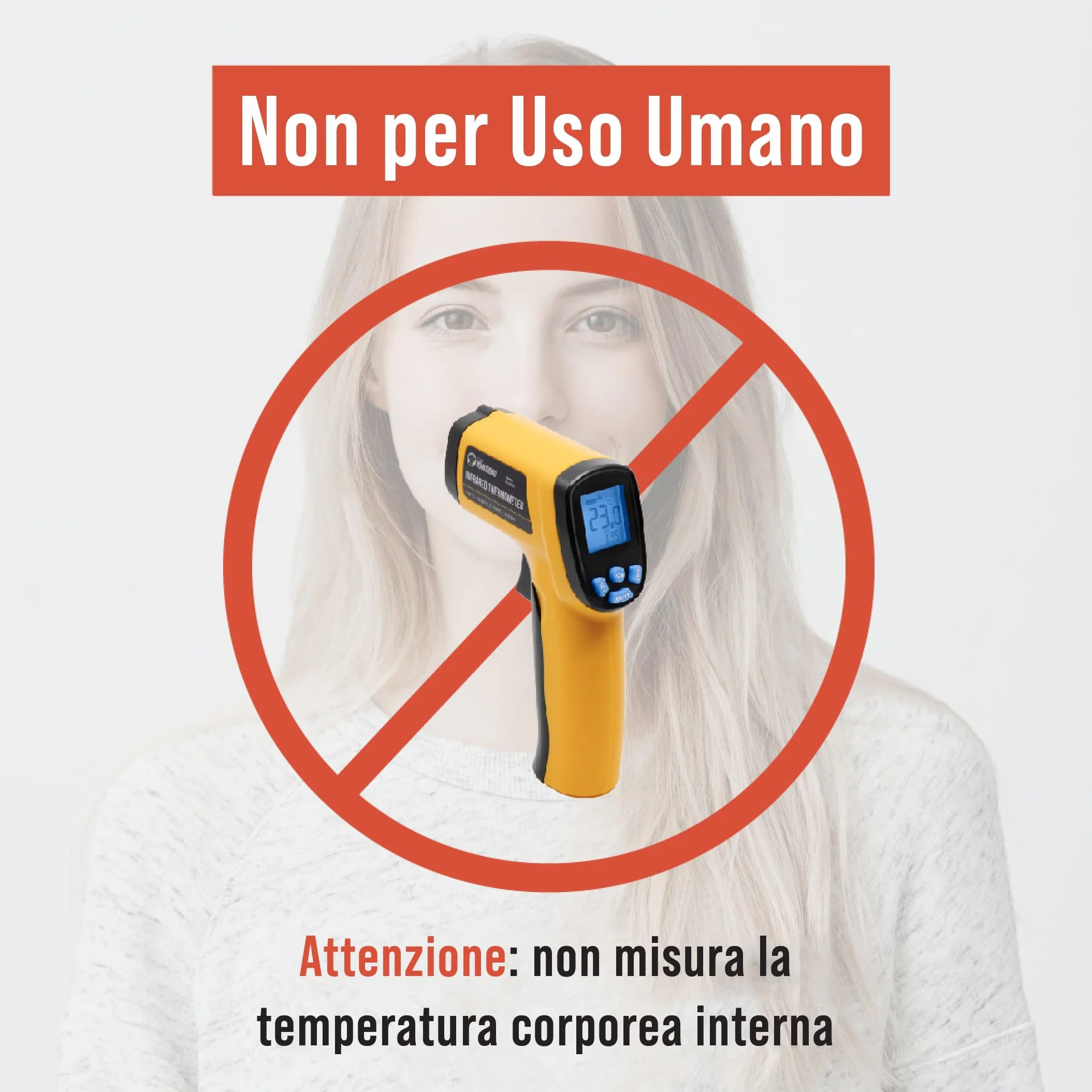 Chef Pomodoro Termometro Infrarossi da Cucina, Termometro Laser Senza Contatto -50°C a 550°C