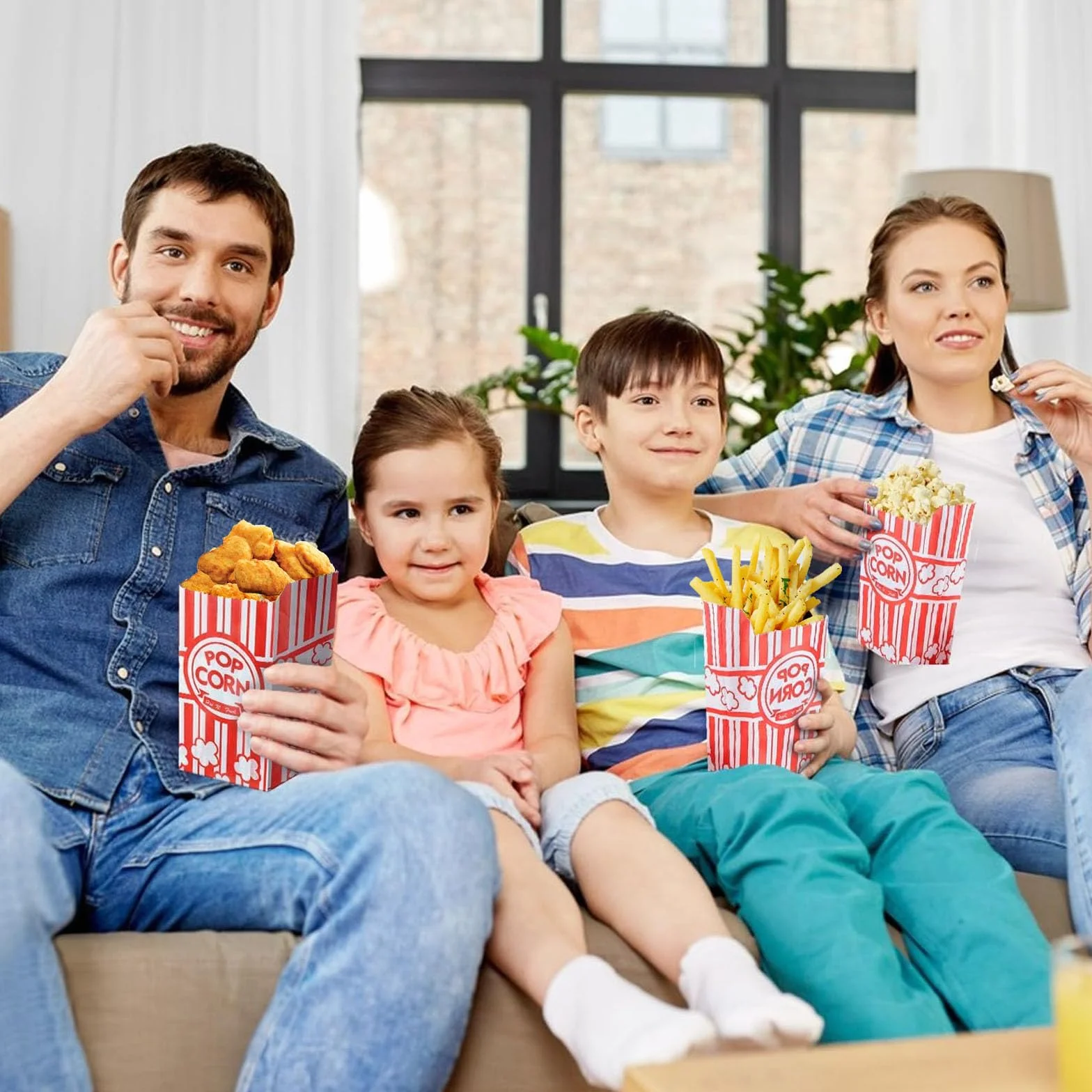 Sacchetti Pop Corn 200 Pezzi, Contenitore Caramella per Feste Compleanni Cinema