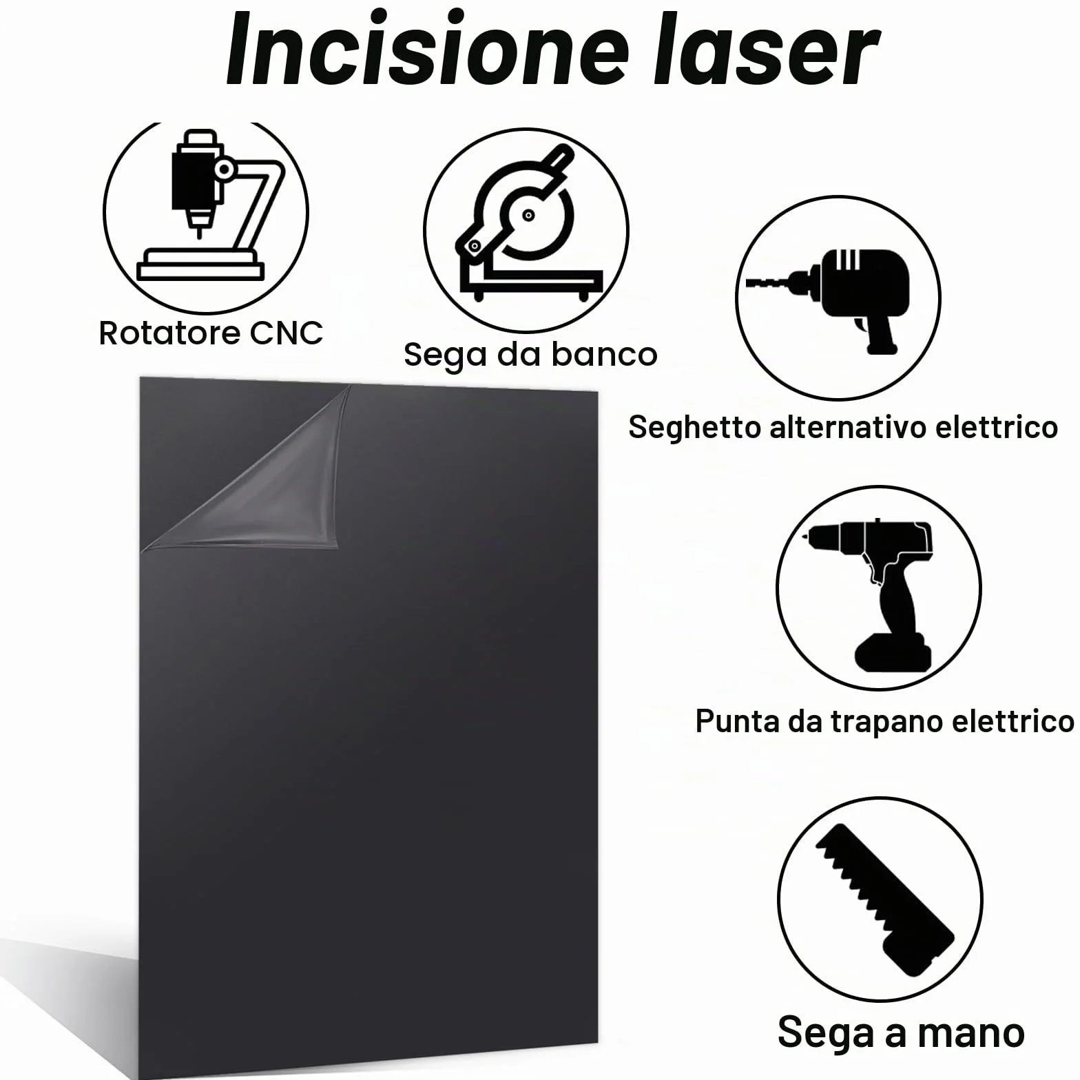 Fogli di Plastica ABS 4 Pezzi Pannelli di Plastica 300 x 200 x 2mm Lastra di Plastica ABS Foglio di Plastica per Progetti, Artigianato Fai-da-te ecc