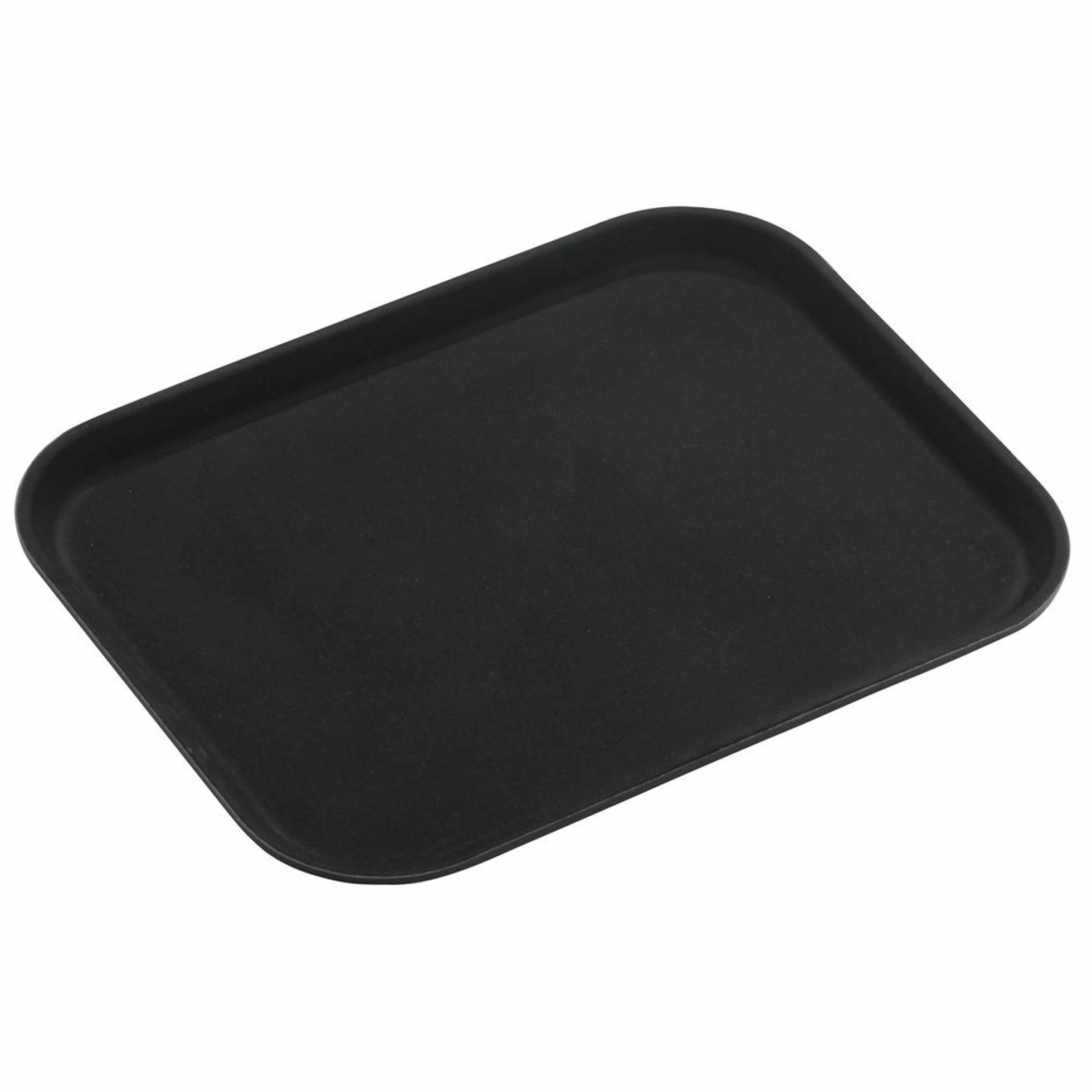 Grunwerg Vassoio per Alimenti Antiscivolo in plastica Super gommata, Rettangolare, 40 x 30 cm, Nero (Confezione da 2)