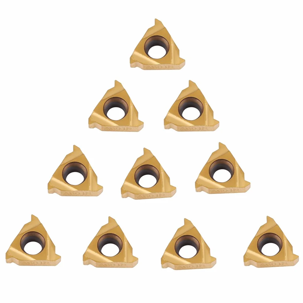 10Pcs Inserti in Metallo Duro per Tornio CNC, 11IR A60 Utensili per Tornio con Scatola, Compatibili con Acciaio Inox e Acciaio