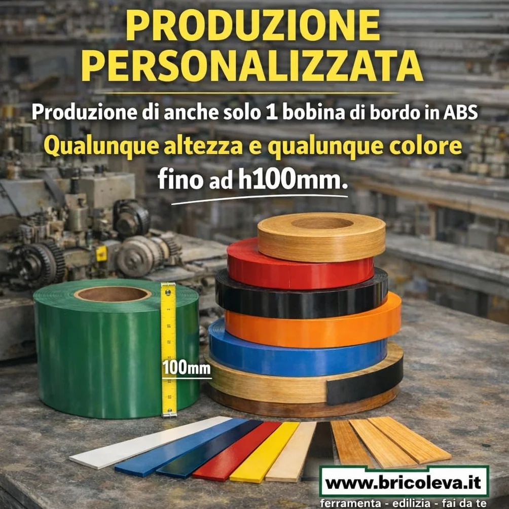 Rotolo Bordo per Legno in ABS per Mobili 50 Metri Spessore 1mm H 22 mm Bianco Cera