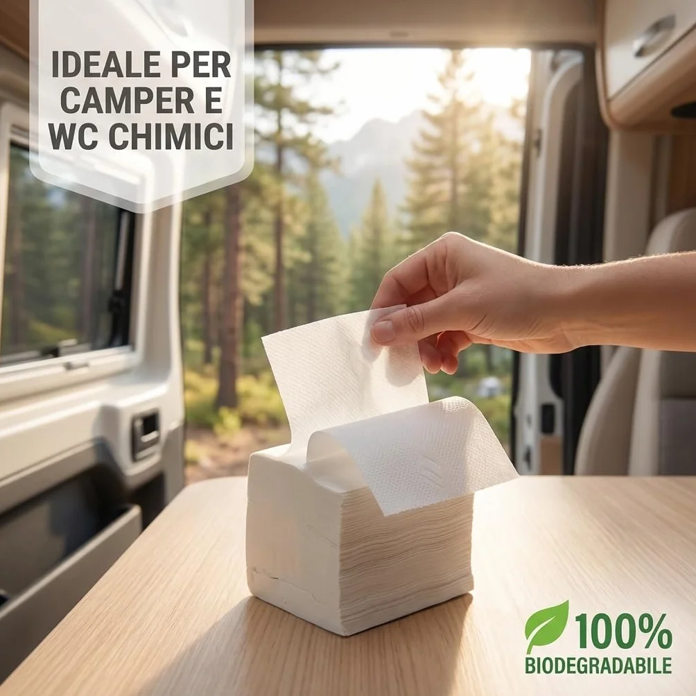 Carta Igienica Interfogliata 9000 Pezzi 2 Veli Pura Cellulosa per Dispenser Idrosolubile Eco-Friendly