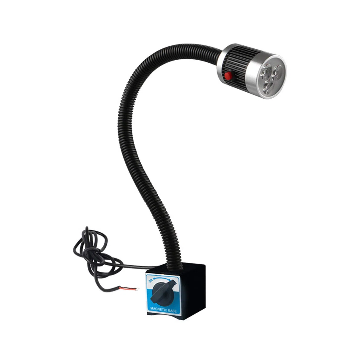 9W LED Luce del lavoro della macchina 24V 1080lm Multifunzione 360° Rotazione Flessibile Lampada da Lavoro a Collo di Cigno con Base Magnetica per Macchine Utensili Torni