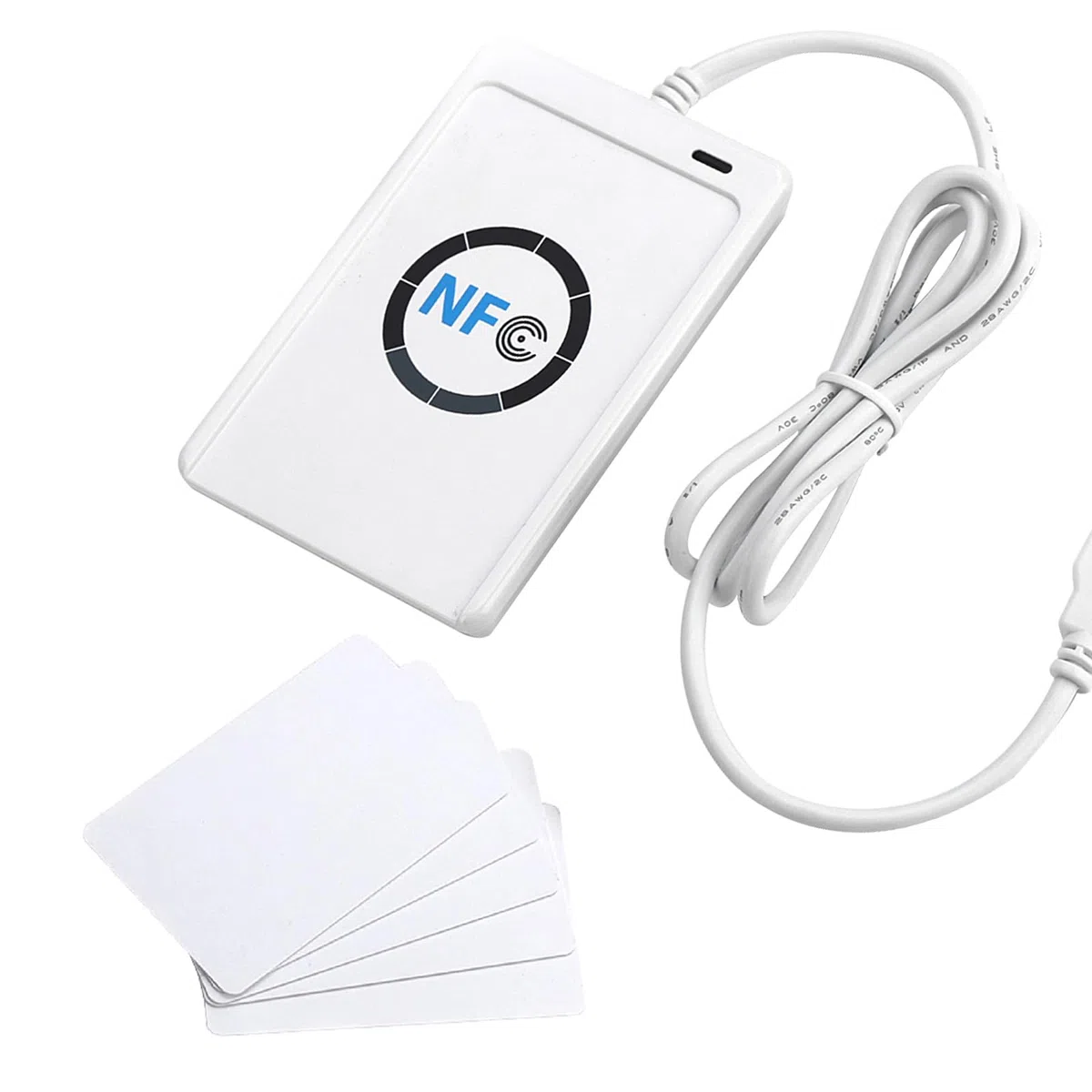 Lettore NFC,Lettore Smart Card Firma Digitale NFC Reader Writer Lettore Scrittore RFID e NFC Lettore Cie NFC ACR122U ISO 14443A/b Software Gratuito in Bianco NFC Card Lettore Cie USB