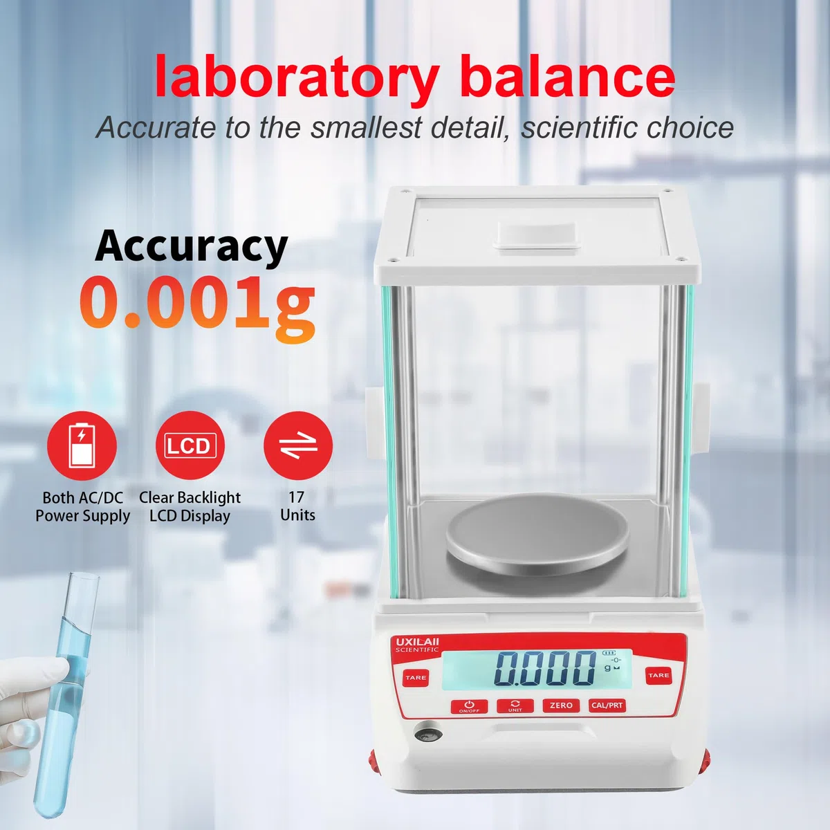 Bilancia analitica 1 mg GN ct Unità di precisione Bilancia analitica digitale RS232 Interfaccia Laboratorio Bilancia elettronica Display LCD con vetro parabrezza (320g0.001g)