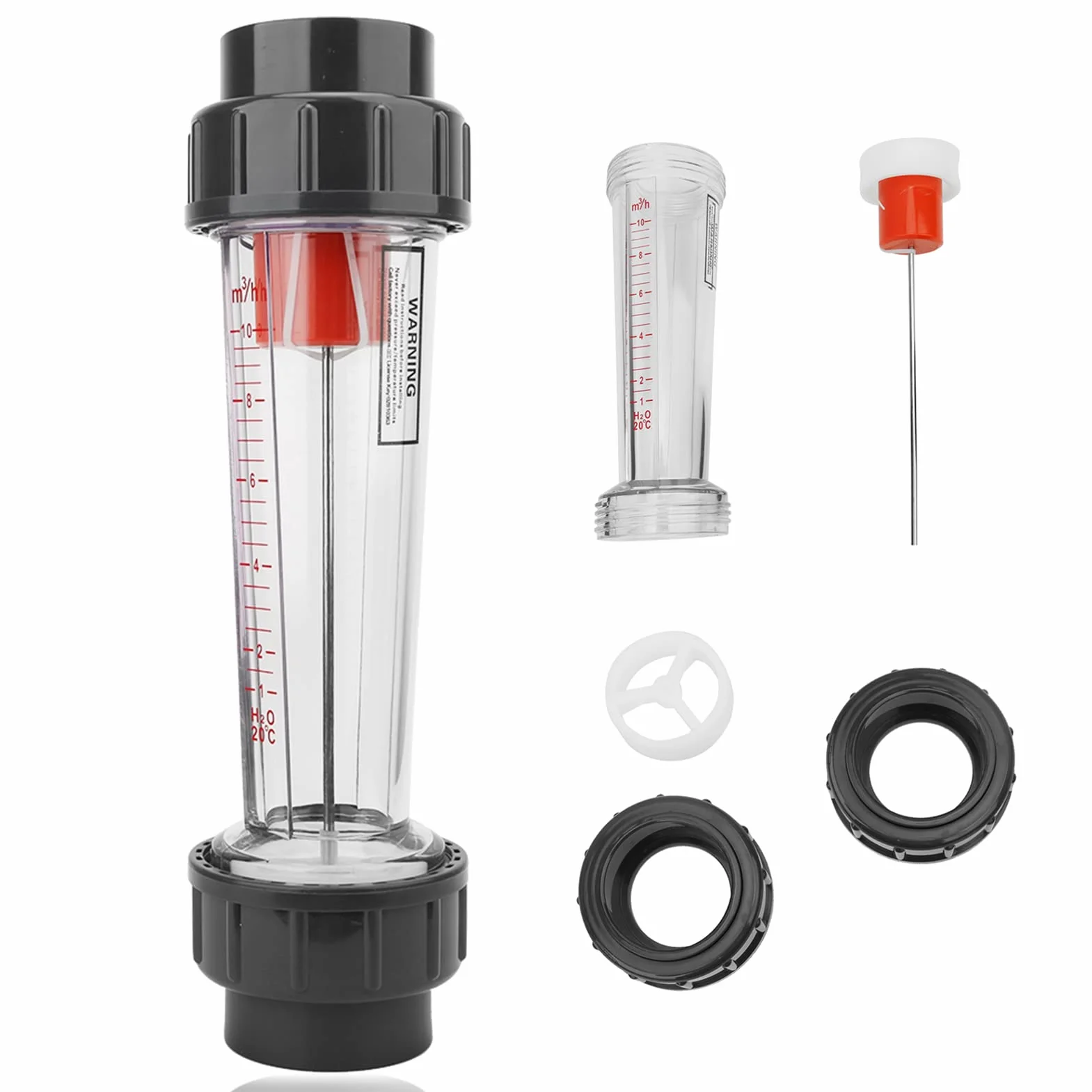 Flussimetro per liquidi, misuratore di Portata Wate 1-10m³/H Tipo di Tubo di plastica Flussimetro per liquidi LZS-50 (D)