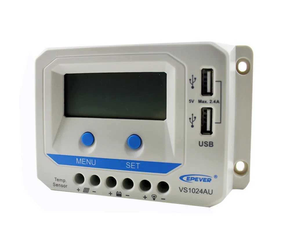 EPEVER VS1024AU EP Regolatore di carica solare PWM, VS AU Serie 10A, display LCD, riconoscimento automatico, 12 V/24 V