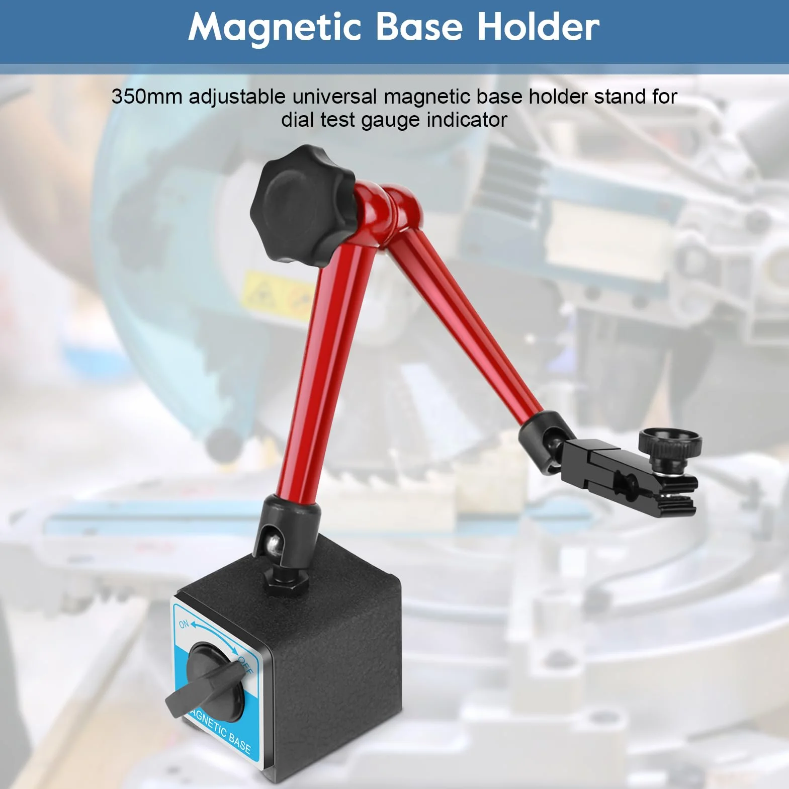 Supporto per Base Quadrante Universale, Supporto di Misurazione Magnetico, Base Magnetica Flessibile Supporto per Base Magnetica Universale Regolabile da 350 mm per Indicatore di Comparatore