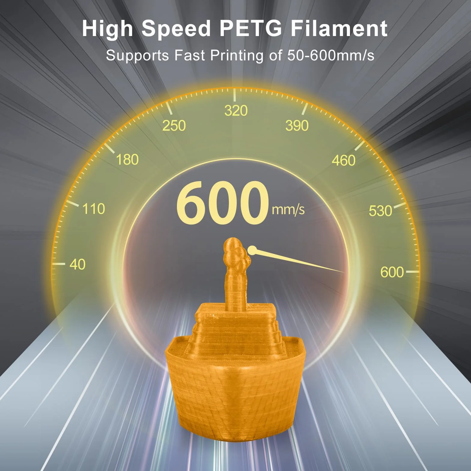 IEMAI PETG Filamento 1.75mm 1Kg Trasparente Ambra per Stampa 3D, Alta Velocità, Precisione Dimensionale +/- 0,02 mm