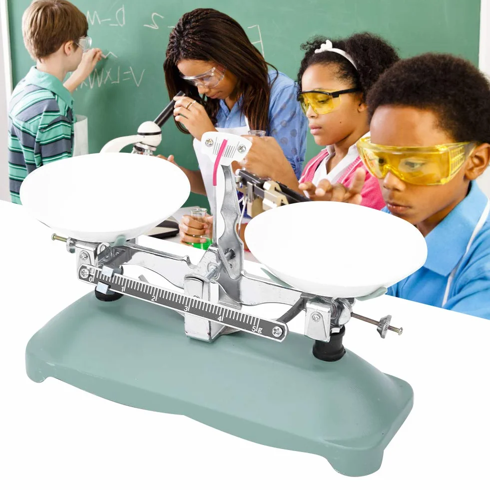 Hztyyier Bilancia Meccanica da 100 Grammi con Bilancia da 5 g, 20 g, 50 g Pesi per Strumento per Forniture di Laboratorio per esperimenti di Fisica Scolastica(100g)