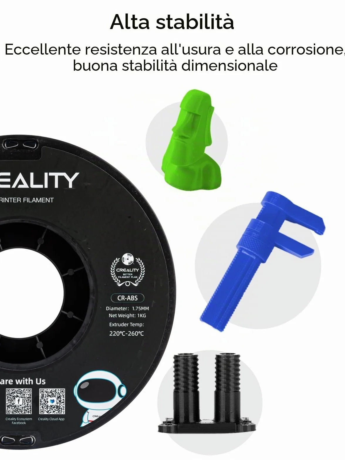 Creality Filamento TPU 1,75 mm 1 kg nero per stampa 3D