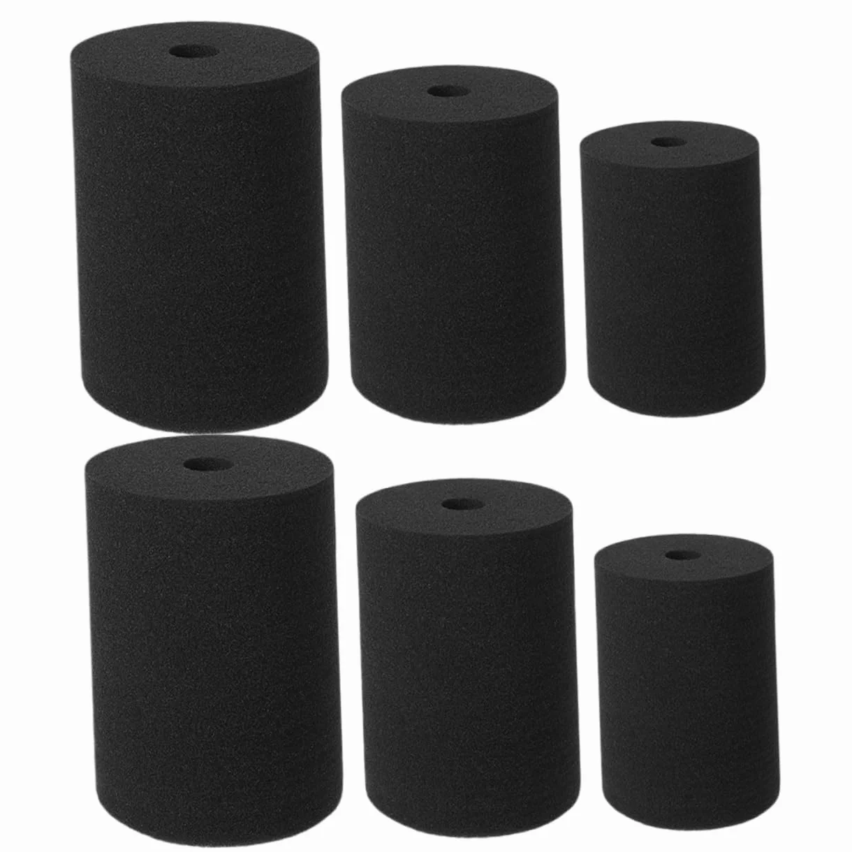 Set 6 Spugne Cilindriche Nere per Girabicchieri, Accessori per Tornio a Tazza