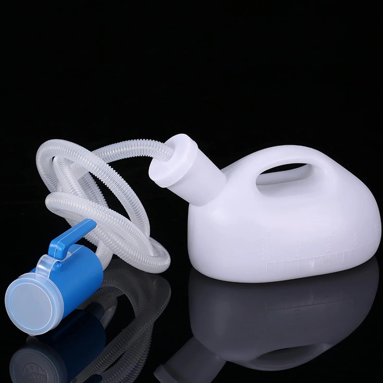 Orinatoio Portatile Uomo Donna 2000 ml Plastica Riutilizzabile a Prova di Fuoriuscita con Tappo a Vite Bianco