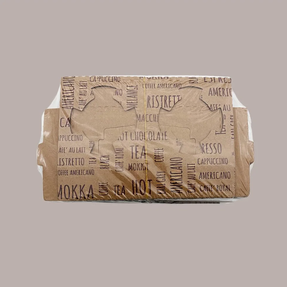 Vassoio Cestino Speed Porta 2 Bicchieri per Cappuccino 7oz 100 Pezzi Lucgel