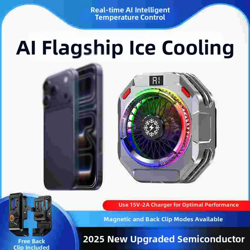 TH28 Pro Mobile Gaming Cooler, dissipatore di calore a semiconduttore da 30 W con controllo AI, 5 livelli di velocità, design magnetico e clip-on