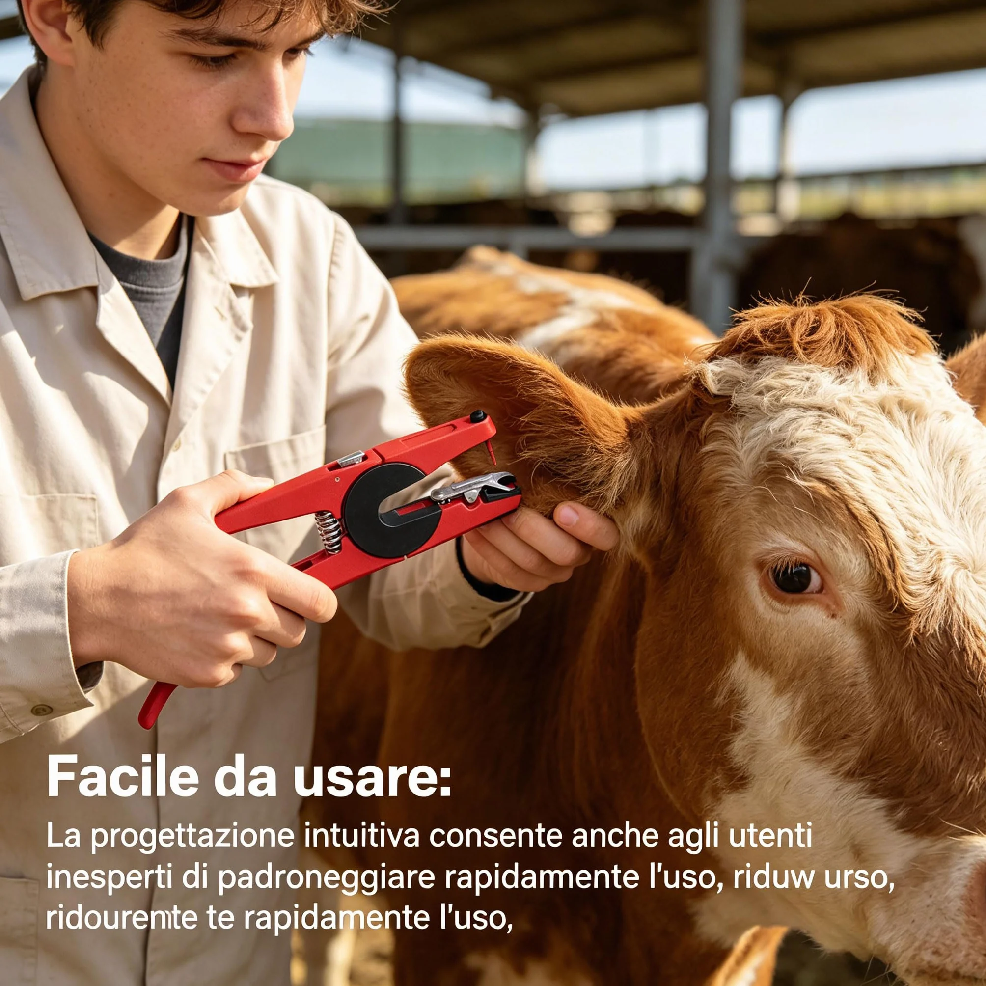 Pinze applicatrici di marche auricolari per bovini, suini, ovini, strumento universale per la marcatura delle orecchie degli animali, meccanismo di bloccaggio regolabile