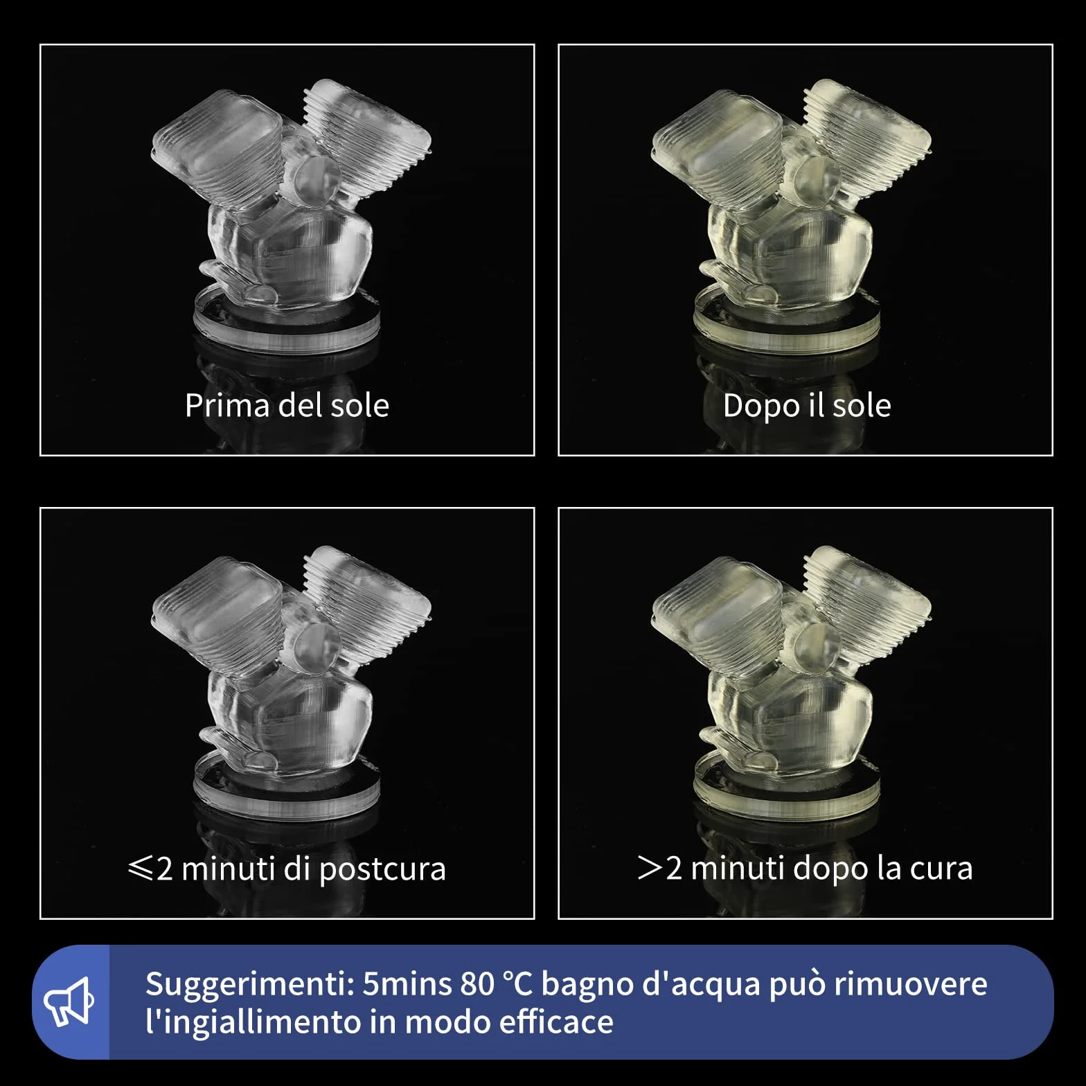 ANYCUBIC Resina Standard Plus 1kg per Stampante 3D, Resina a Polimerizzazione UV Rapida SLA 405nm, Alta Precisione e Fotopolimero Rapido per Stampa 3D LCD/DLP/SLA (Traslucido)