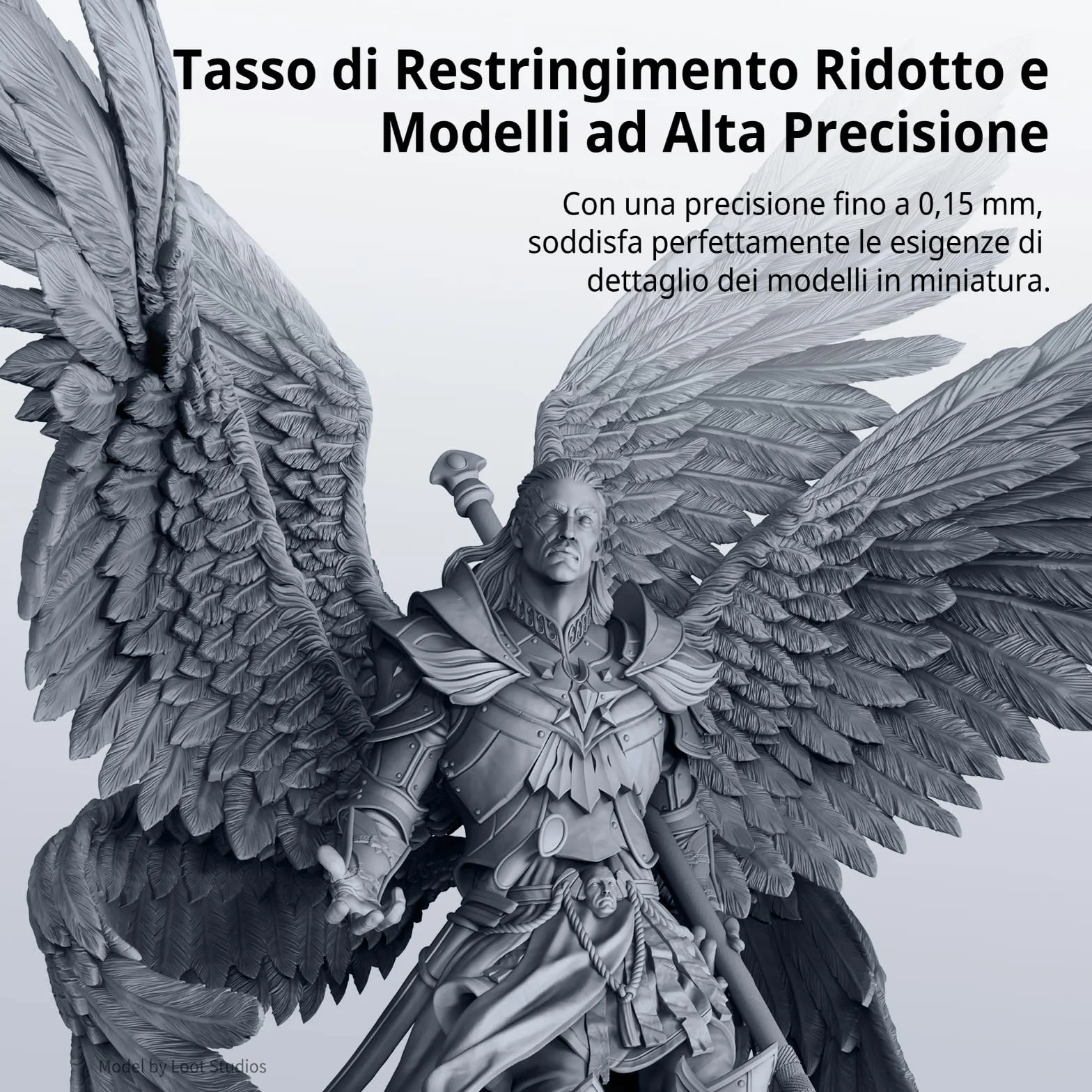 ANYCUBIC Resina Lavabile in Acqua 2.0, Resina Stampante 3D UV 405 nm con Alta Precisione, Odore Basso, Facile da Pulire ed Eccellente Fluidità per 4K/6K/8K LCD Stampante 3D Resina (Grigio, 1000g)