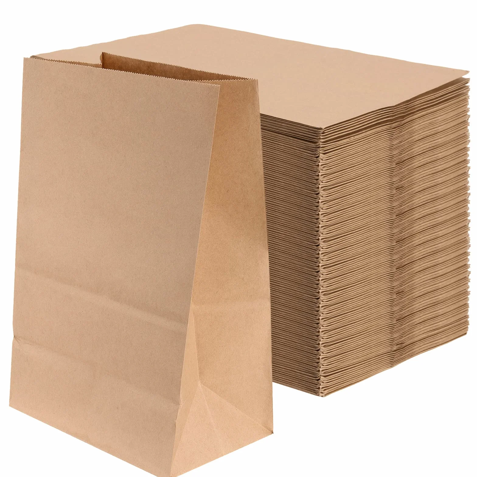 JOIKIT Sacchetti di Carta Marrone 20 x 12.5 x 30 cm, Confezione da 100 per Natale Matrimonio