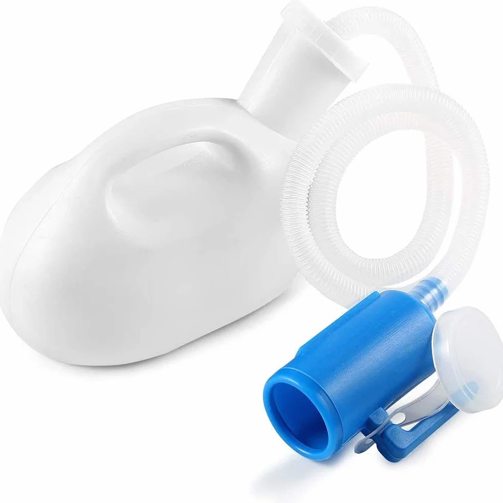 Orinatoio Portatile Uomo Donna 2000 ml Plastica Riutilizzabile a Prova di Fuoriuscita con Tappo a Vite Bianco