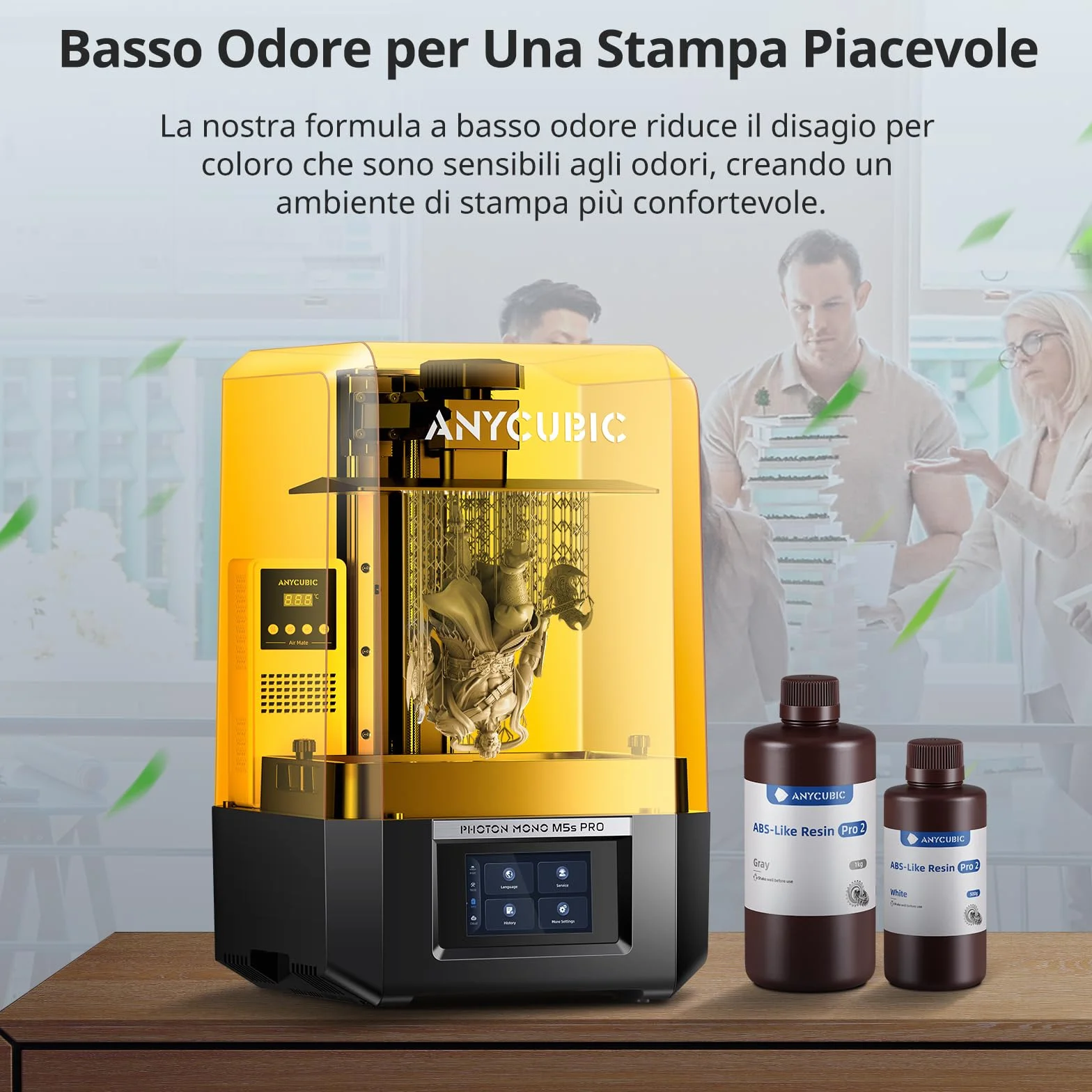 ANYCUBIC Resina Stampante 3D ABS-Like Pro 2 con Maggiore Resistenza e Robustezza, Resina 3D ad Alta Precisione e Ritiro Minimo, Ampiamente Compatibile con Tutte le Stampanti 3D a Resina(Grigio, 1000g)