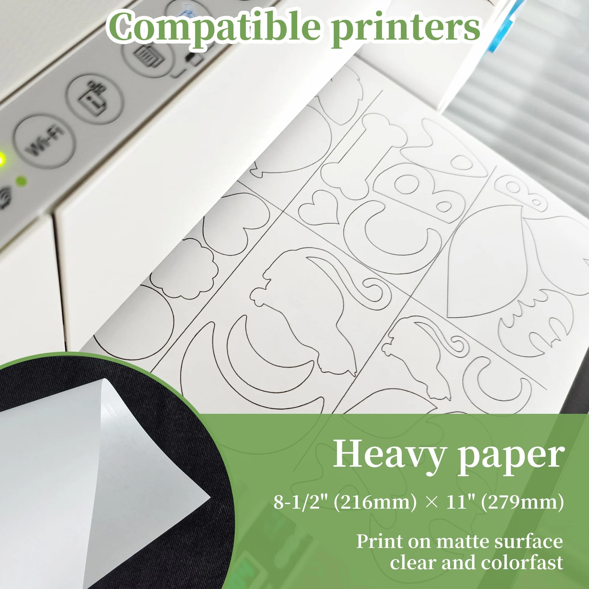 Fogli di carta resistenti per freezer 21,9 x 27,9 cm 50 fogli stampabili tagliabili al laser