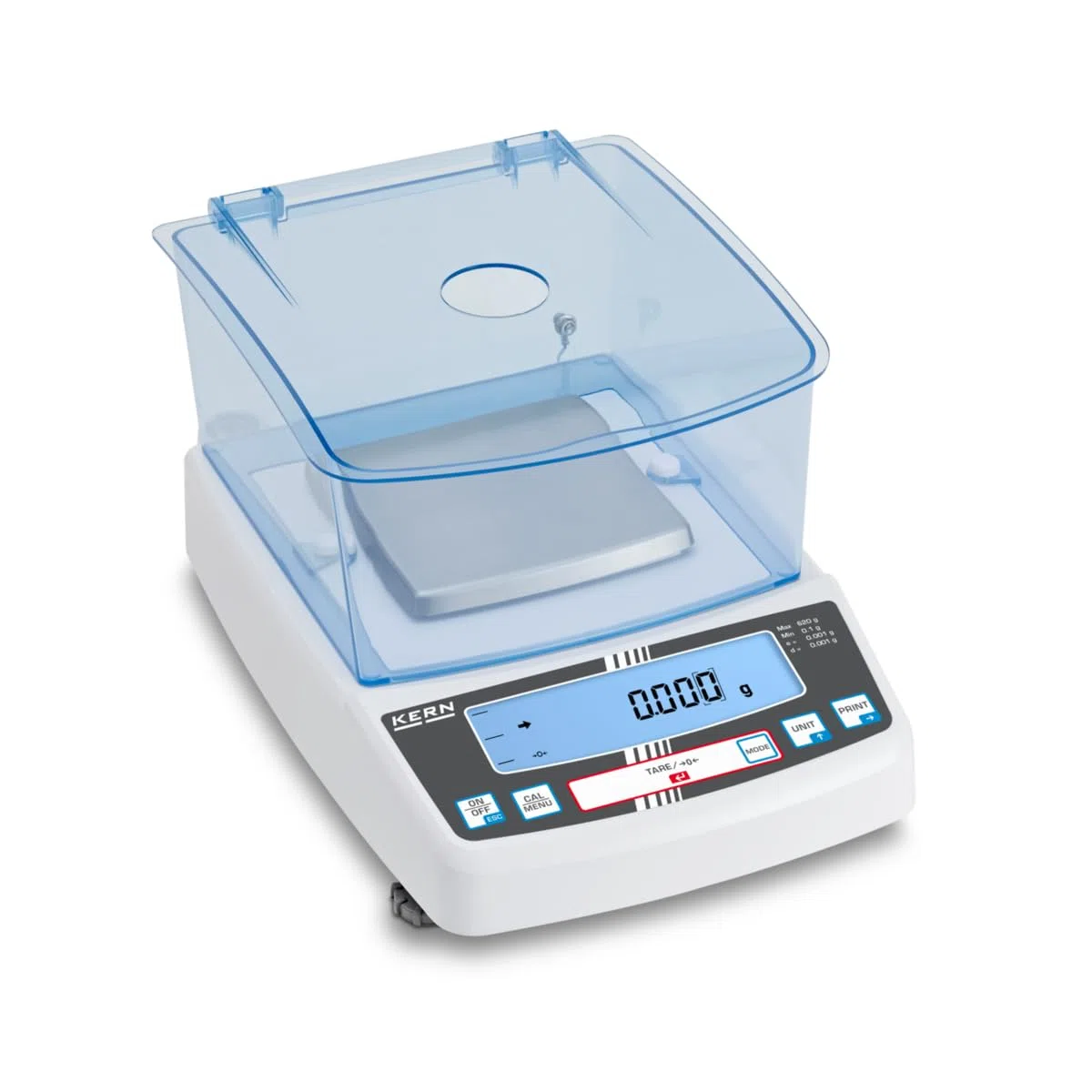 KERN PBJ 600-3M - Bilancia da laboratorio multifunzione con sistema di pesatura a celle singole, leggibilità [d]: 0,001 g, portata di peso [max]: 620 g, piastra di pesata: 113 x 119 mm (acciaio