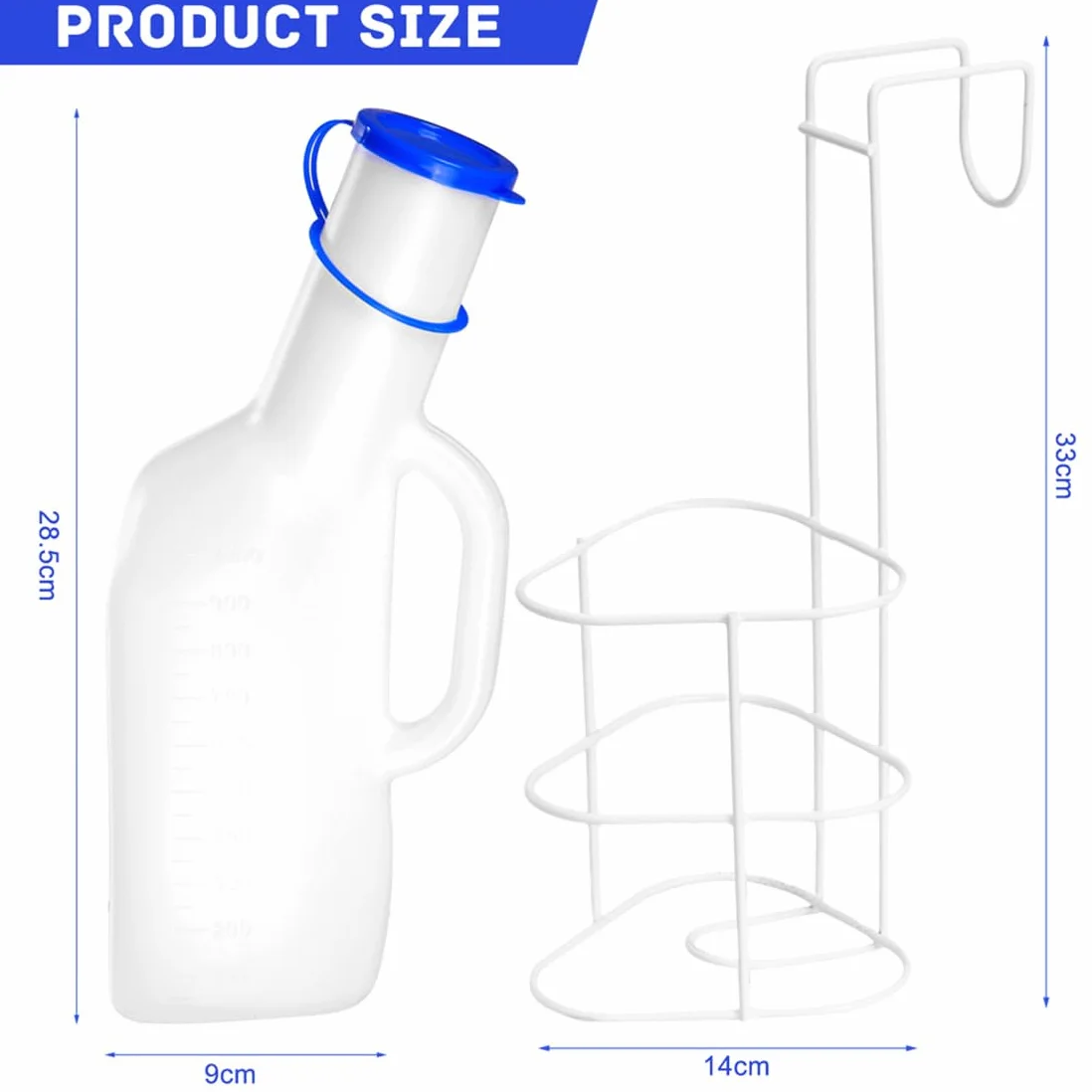 Orinatoio portatile a prova di perdite in plastica 1L per uomo da viaggio