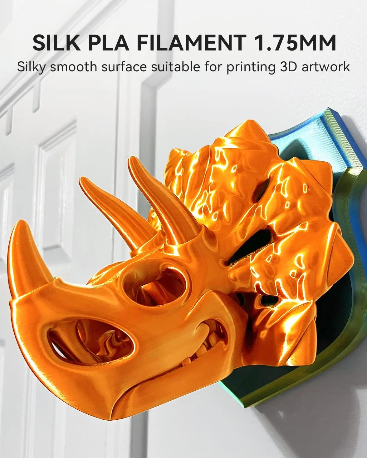 SUNLU PLA+ Silk Filamento 3D Seta Metallizzata Lucida, 1 kg Oro chiaro