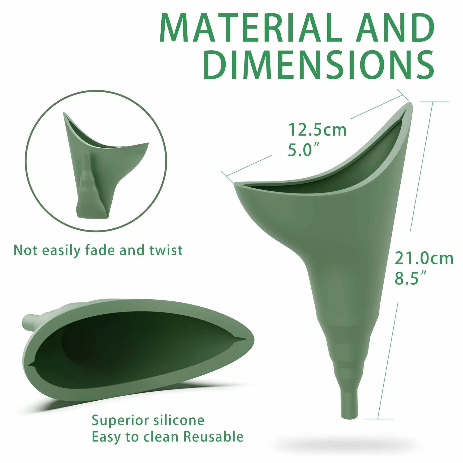 Orinatoio Femminile Portatile in Silicone Riutilizzabile con Tubo di Prolunga e Borsa Impermeabile