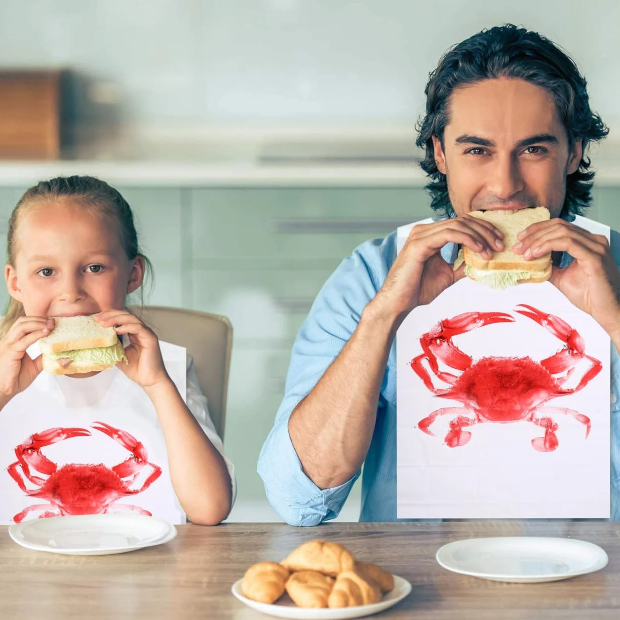 iplusmile 100 Pezzi Grembiule Usa E Getta Bavaglini Di Aragosta In Bavaglini Ristorante Divertenti Di Gamberi Grembiule Alla Griglia Usa E Getta