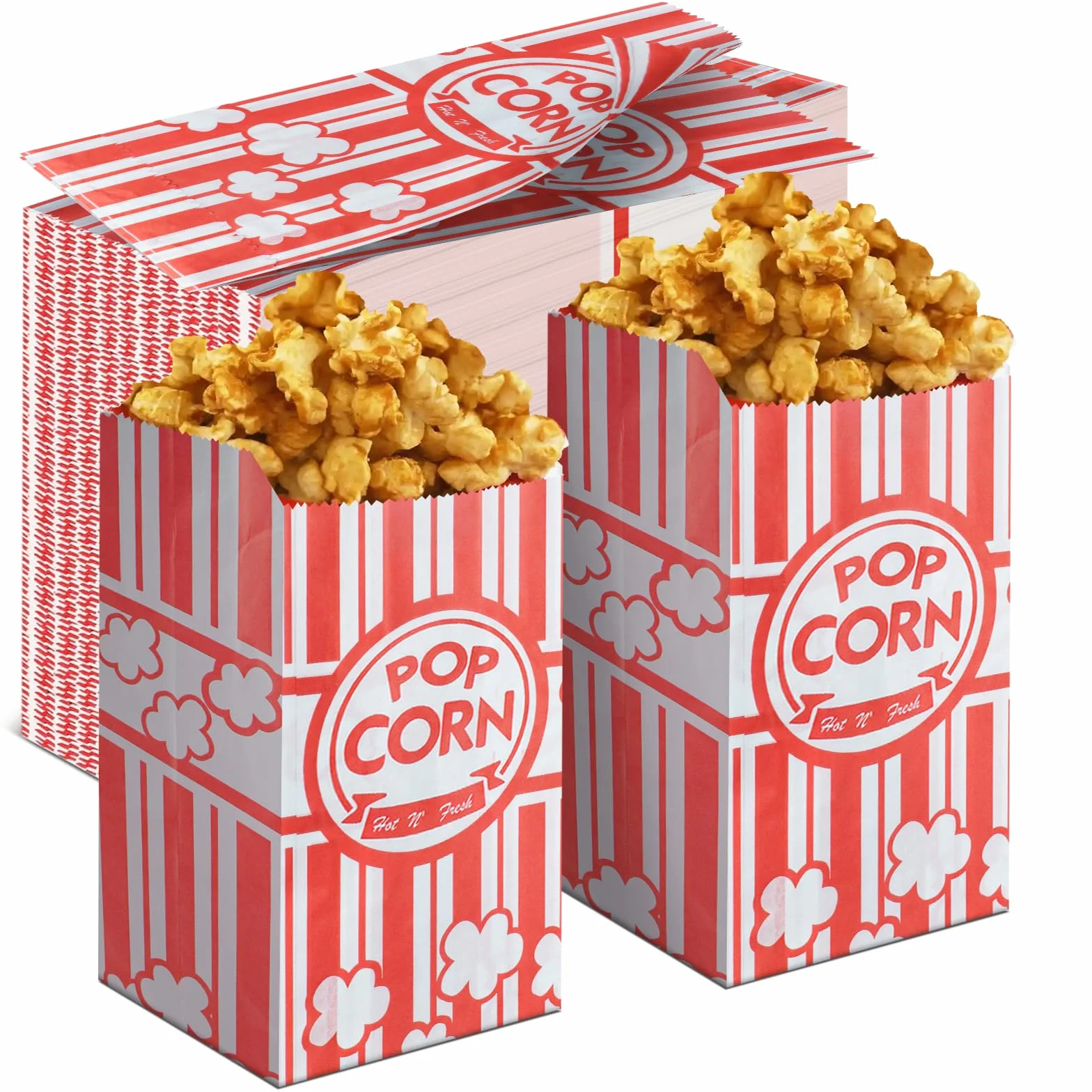 Sacchetti Pop Corn 200 Pezzi, Contenitore Caramella per Feste Compleanni Cinema