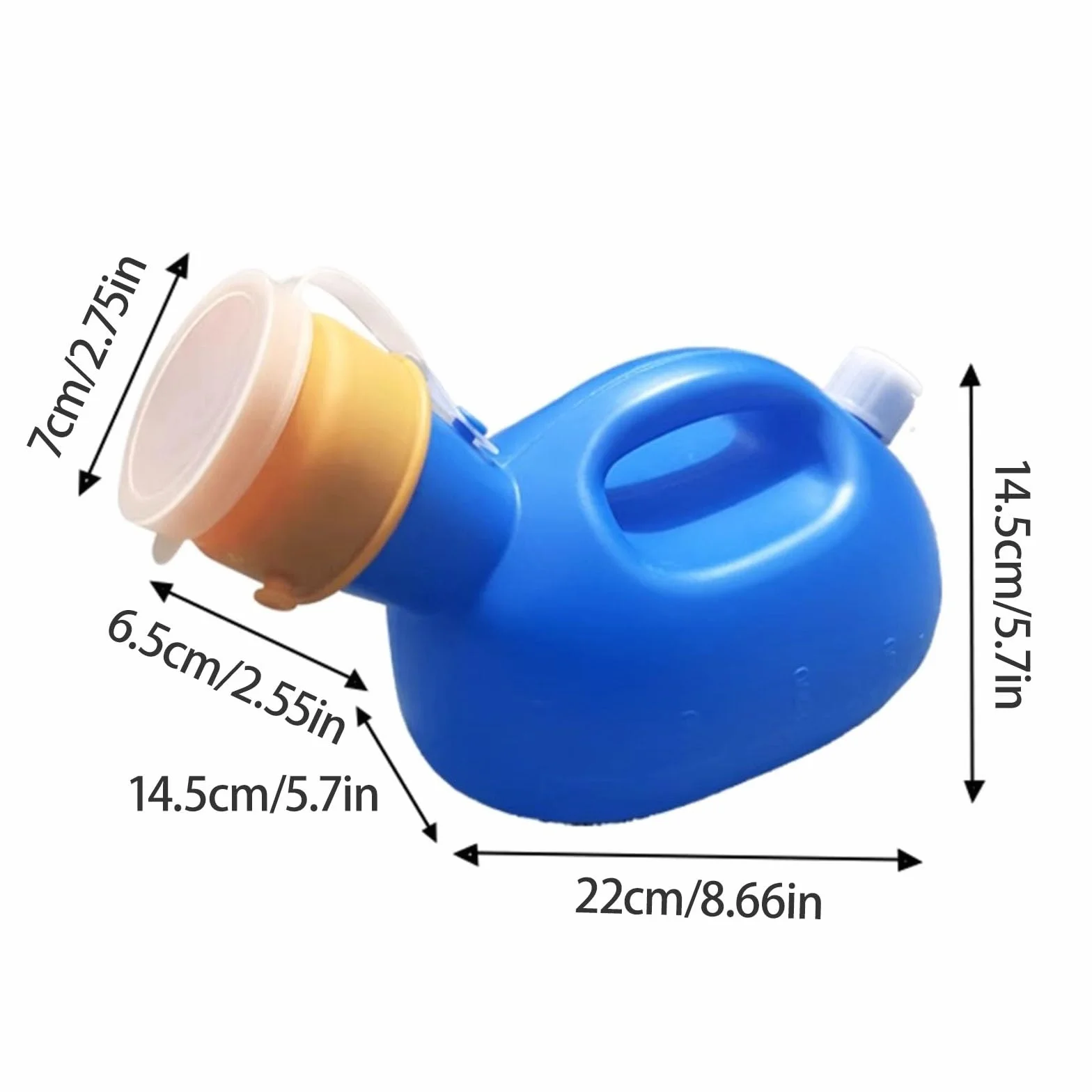 Pappagallo Urina Donna Notturno Anziani Durevole da Letto Caraffa Pipì Grande capacità Orinatoio Portatile Uomo Contenitore Scarico Indipendente Blue z Tubem