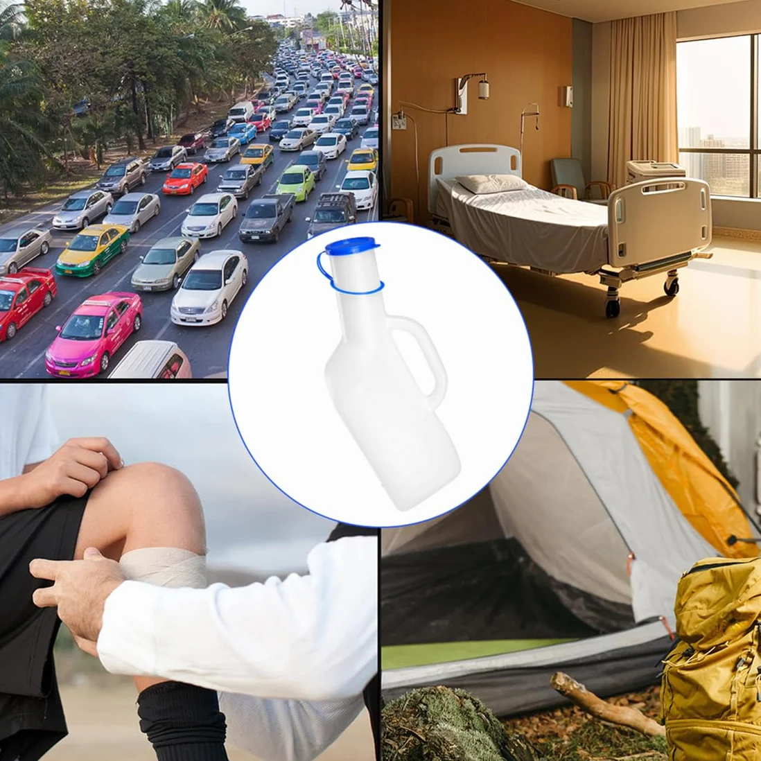 Orinatoio portatile a prova di perdite in plastica 1L per uomo da viaggio