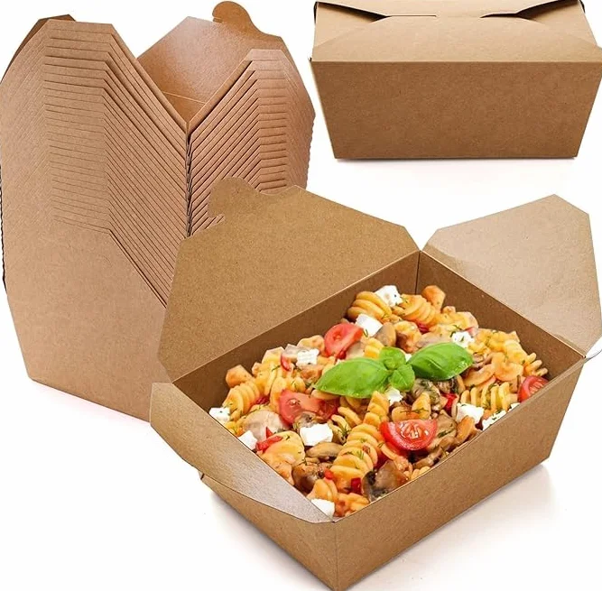 Contenitori per alimenti in carta kraft biodegradabili 1000 ml 50 pezzi a prova di perdite
