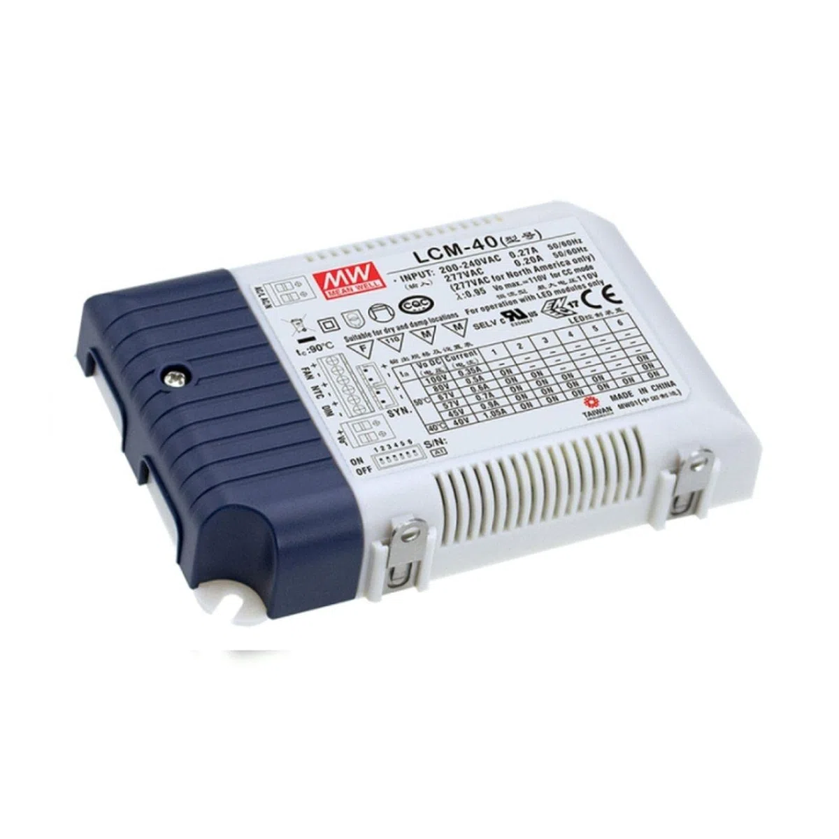 MeanWell Alimentatore LED dimmerabile 0-10 V/PWM, LCM-40; Corrente costante