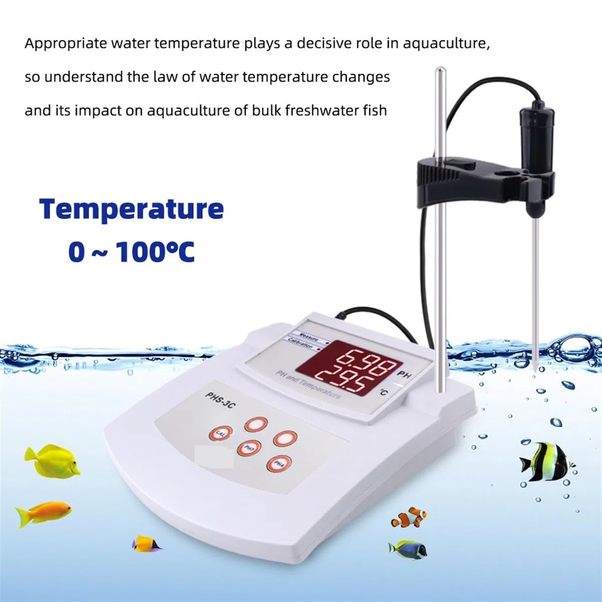 Tester di acidità e alcalinità del pH da laboratorio, misuratore di pH da tavolo da laboratorio, for acqua, vino, birra, acqua