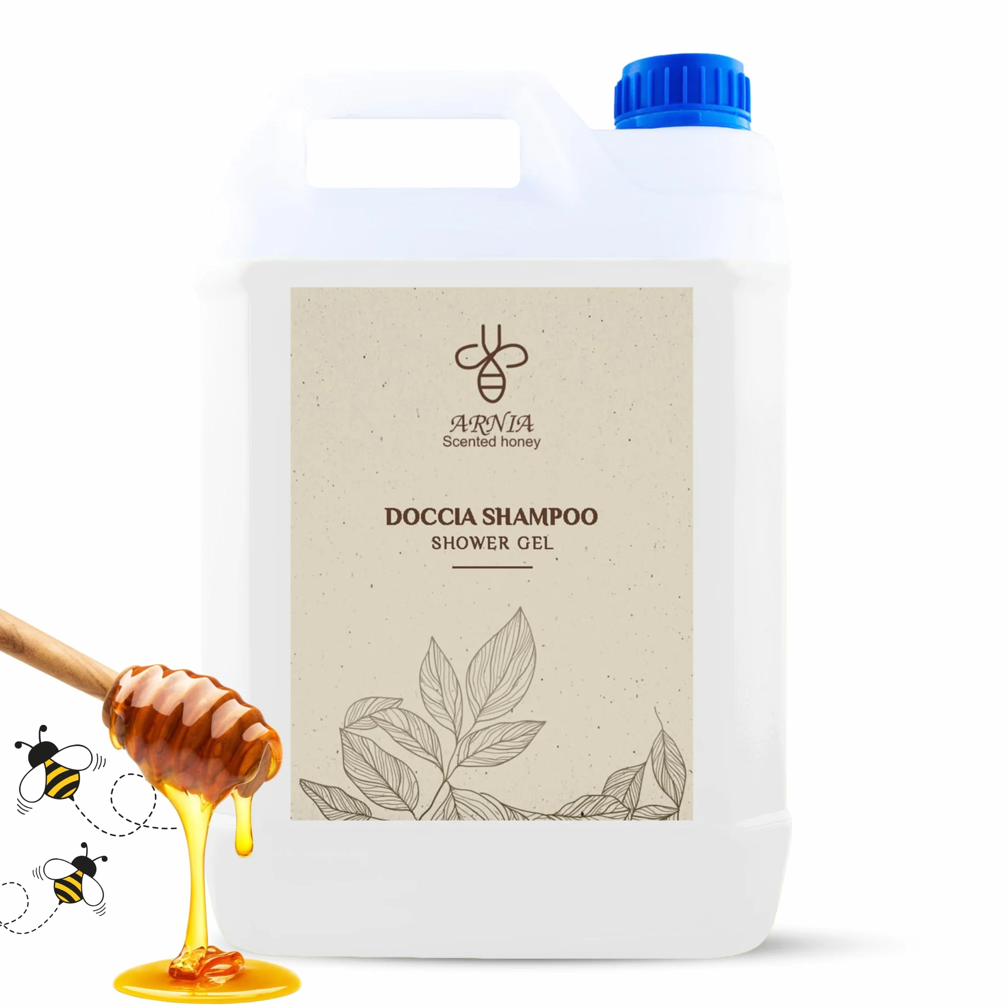 Kit Cortesia B&B Bagno Albergo Hotel Doccia Shampoo Tanica 5 Litri Fragranza al Miele (Doccia Shampoo - Tanica 5L)