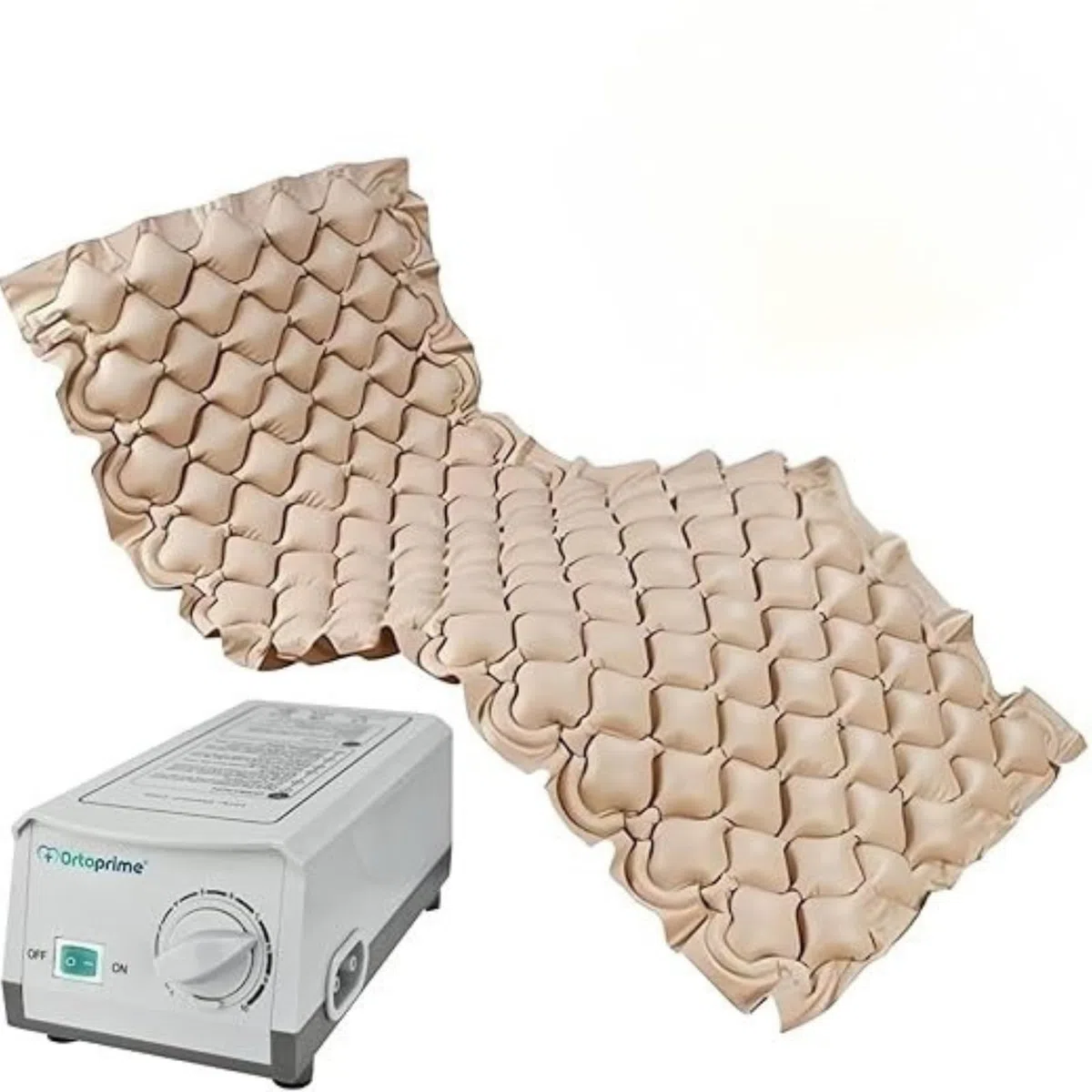Materasso antidecubito ad aria alternata con compressore silenzioso 200 x 90 x 7 cm – PVC medico ignifugo, 130 celle, prevenzione e trattamento delle piaghe da decubito a letto, ospedale e domicilio |