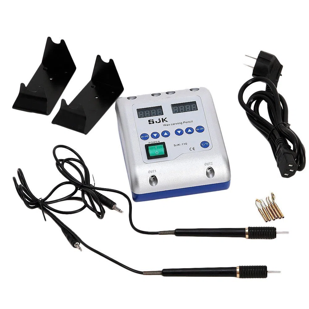 Spatola elettrica per odontotecnico dental electric waxer with 2 pencil 6 tips di