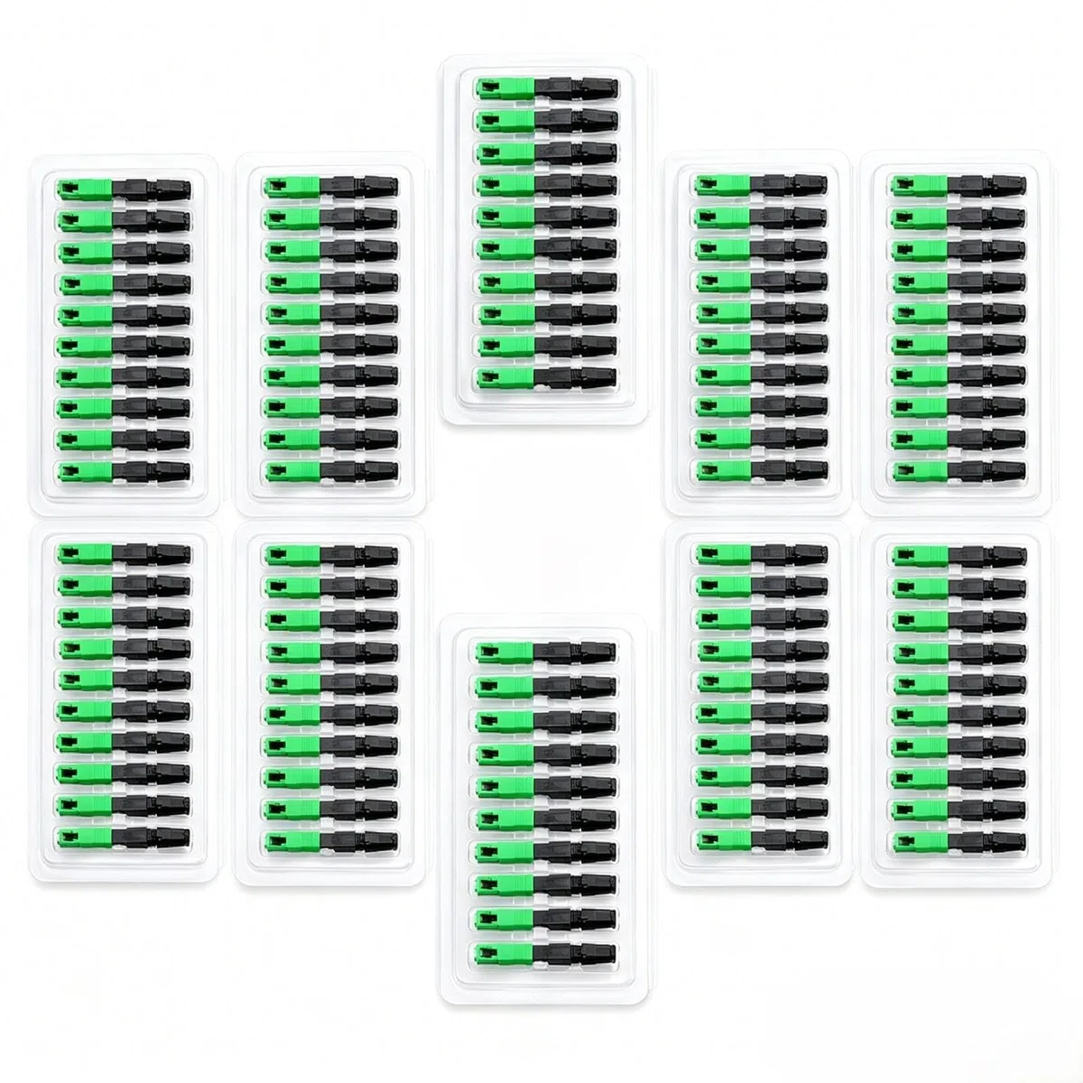 SC/AP C Connettore rapido in fibra ottica, 100 pezzi connettore in fibra ottica a freddo connettore rapido FTTH, connettore rapido in fibra con filo di cuoio incorporato per rete CATV