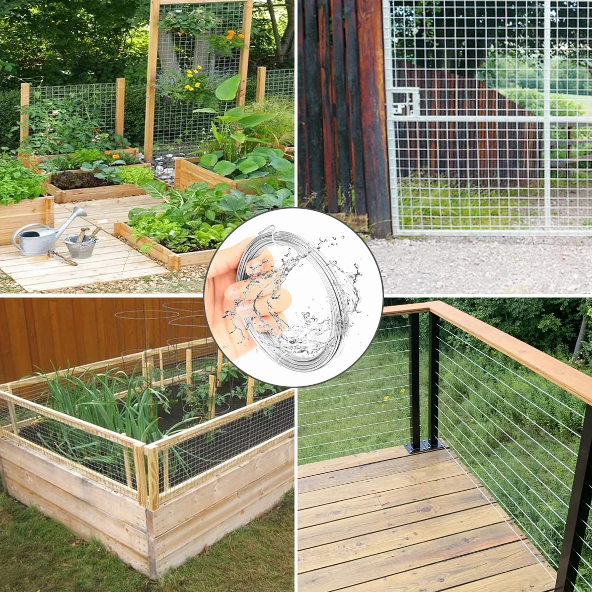 TooTaci Corda in acciaio inox, 10M/1.5mm piegabile Craft filo d'argento in acciaio inox, filo immagine, appeso per il giardino traliccio, modello di scultura, artigianato