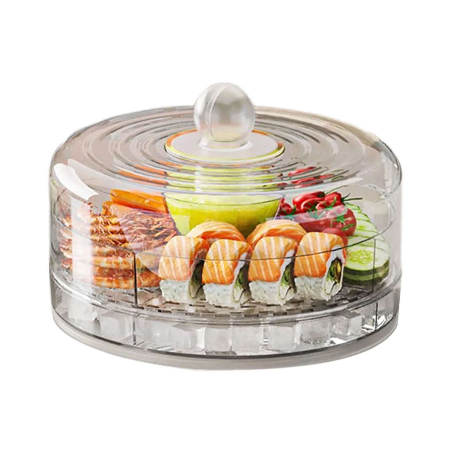 Vassoi da portata refrigerati per feste Server buffet cibi freddi ciotola frutta ghiaccio antipasti snack picnic compleanno campeggio
